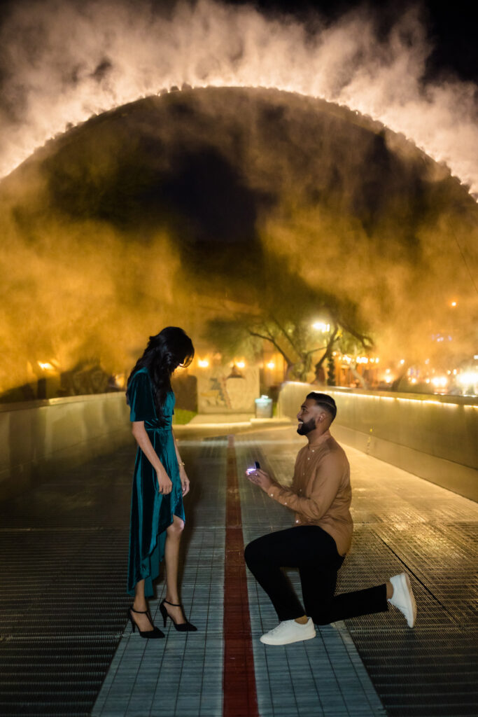 One of the best places to propose in Phoenix is downtown, where there are often art shows and installations!